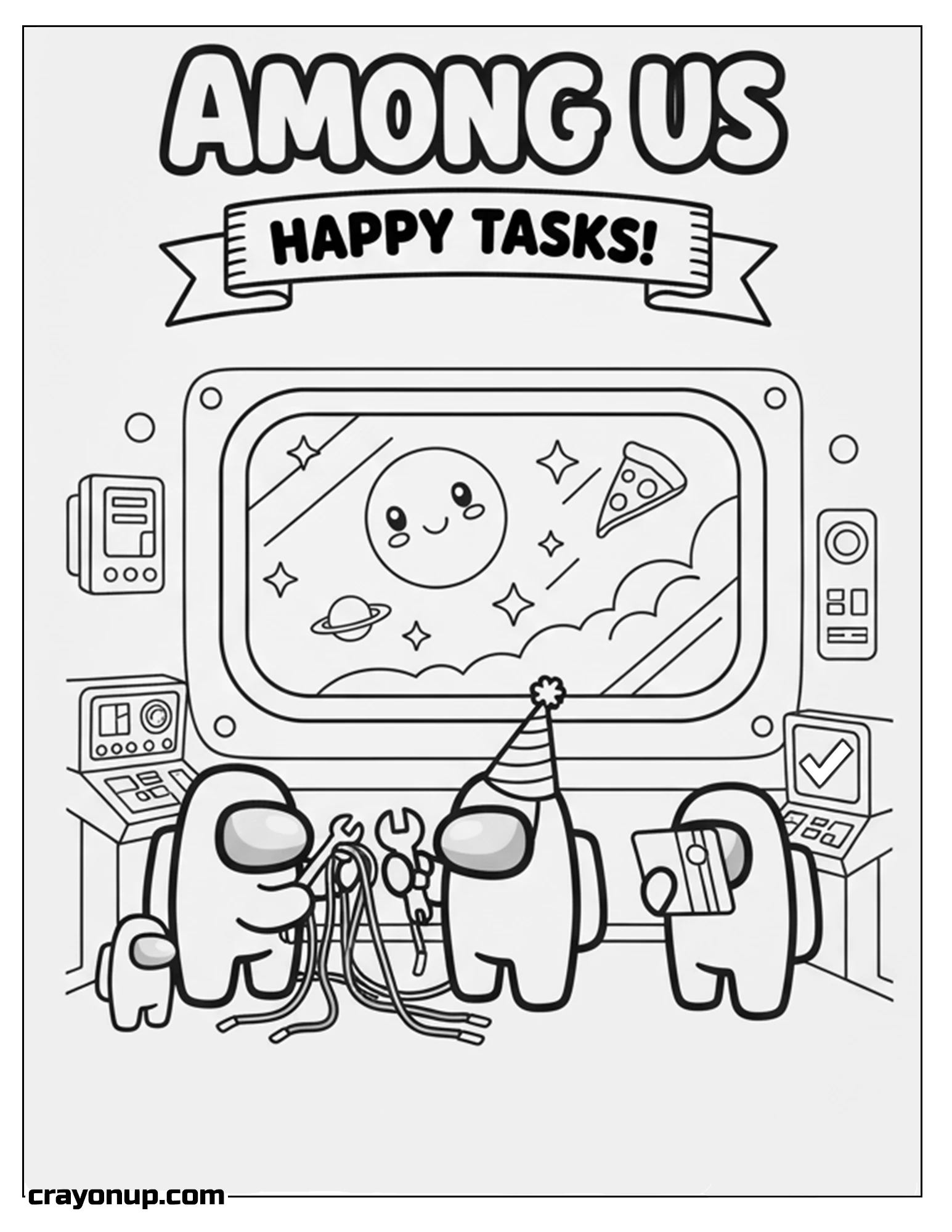 Coloring Page of Adorable Among Us Coloring Page for Kids
