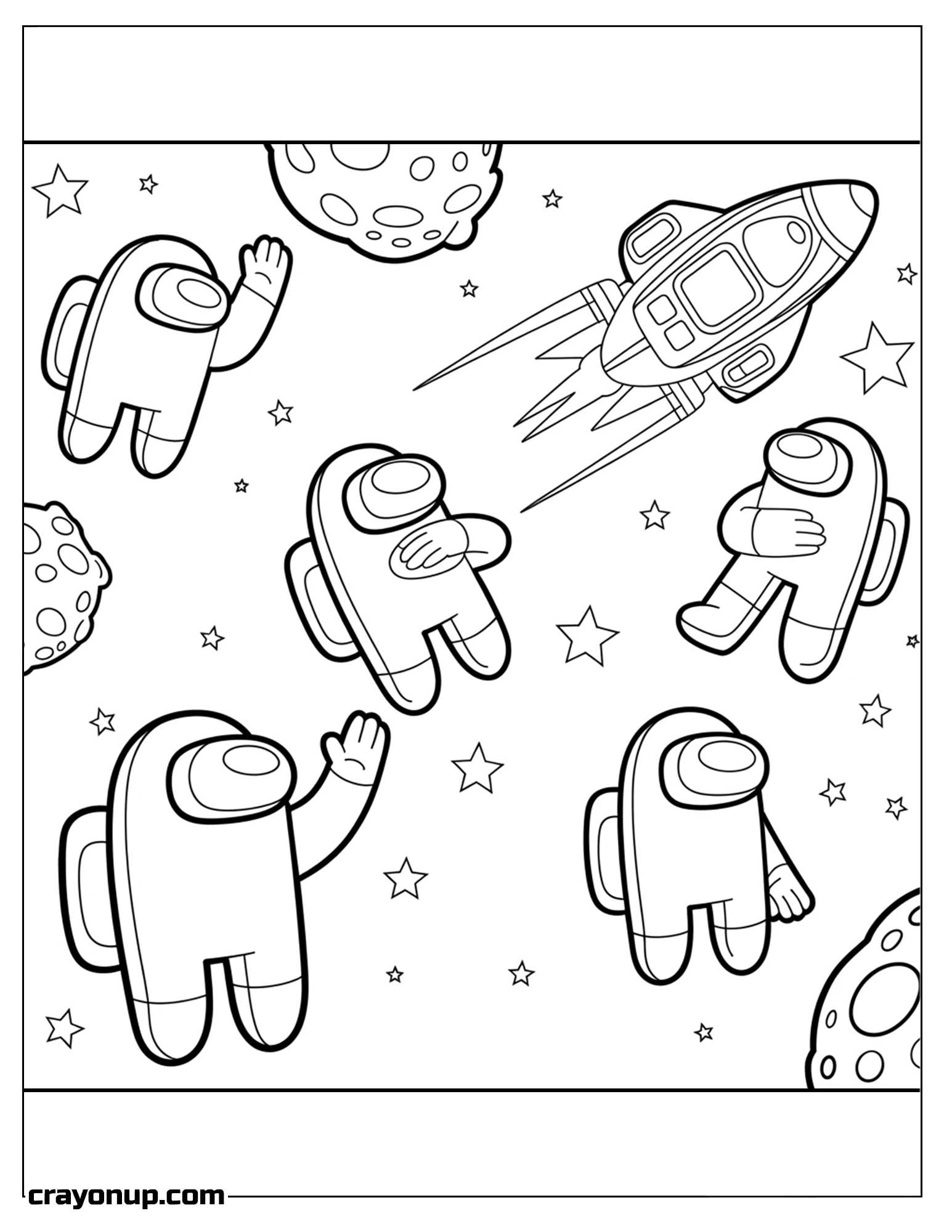 Coloring Page of Adorable Among Us Coloring Sheet Free