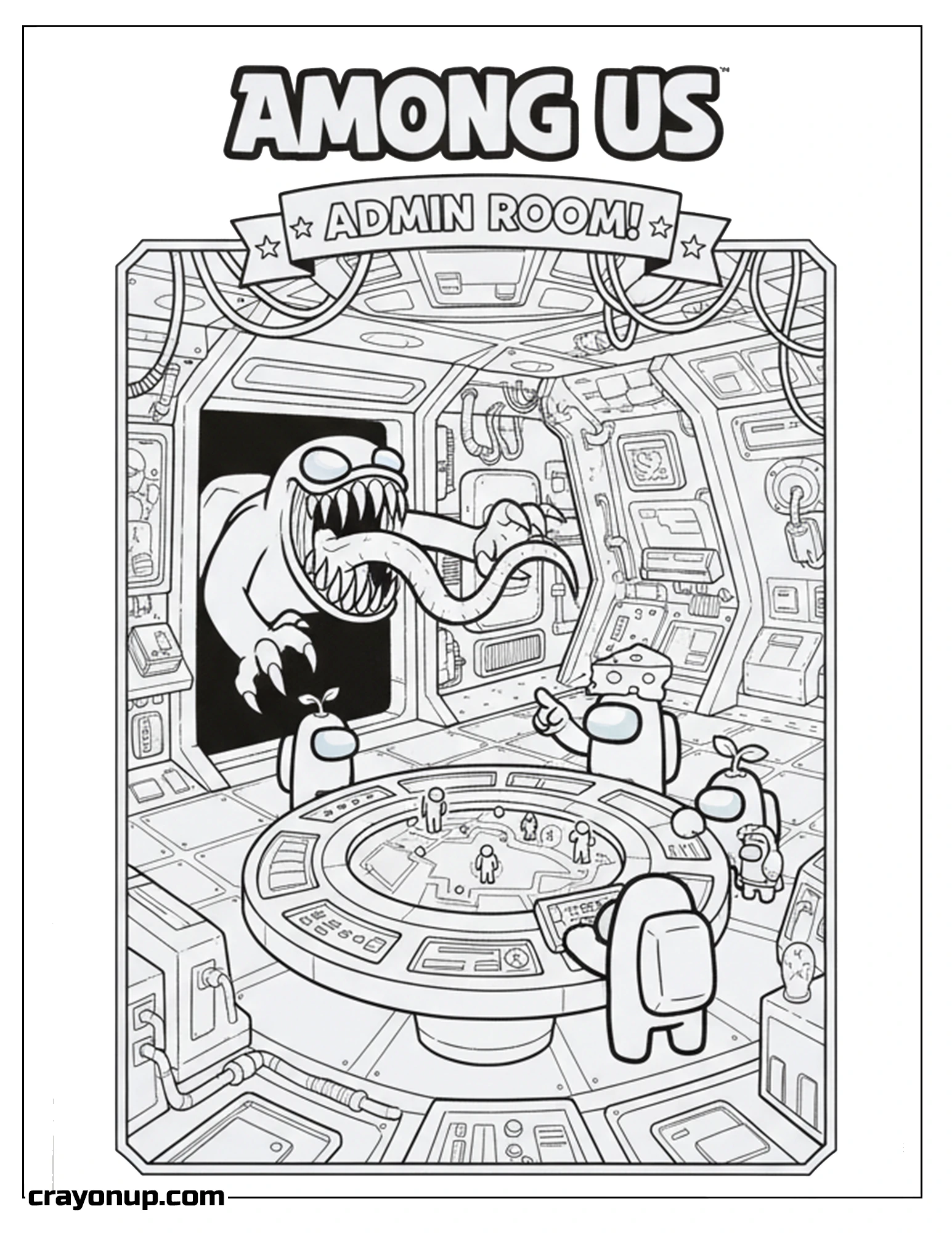 Coloring Page of Adorable Among Us Impostor Coloring Page for Children