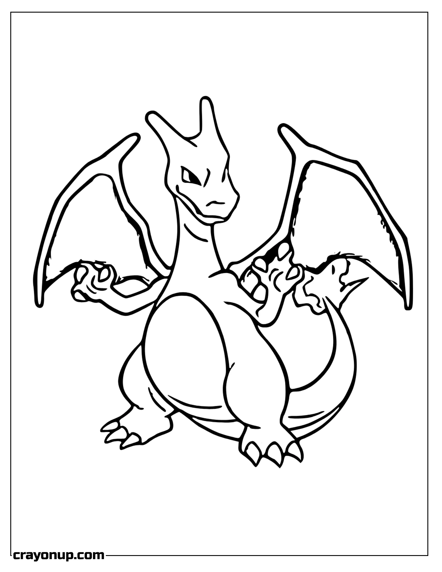 Coloring Page of Adorable Charizard Coloring Page for Kids