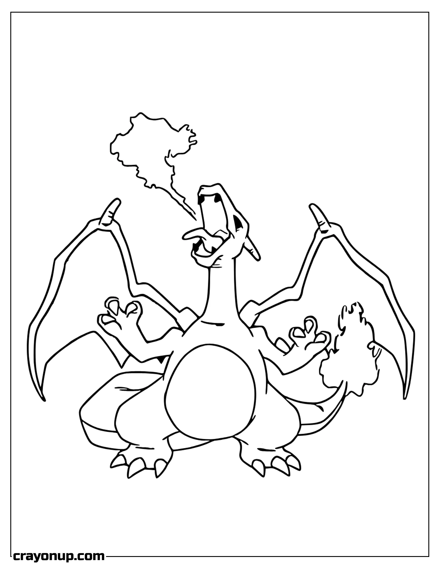 Coloring Page of Adorable Charizard Coloring Sheet Free