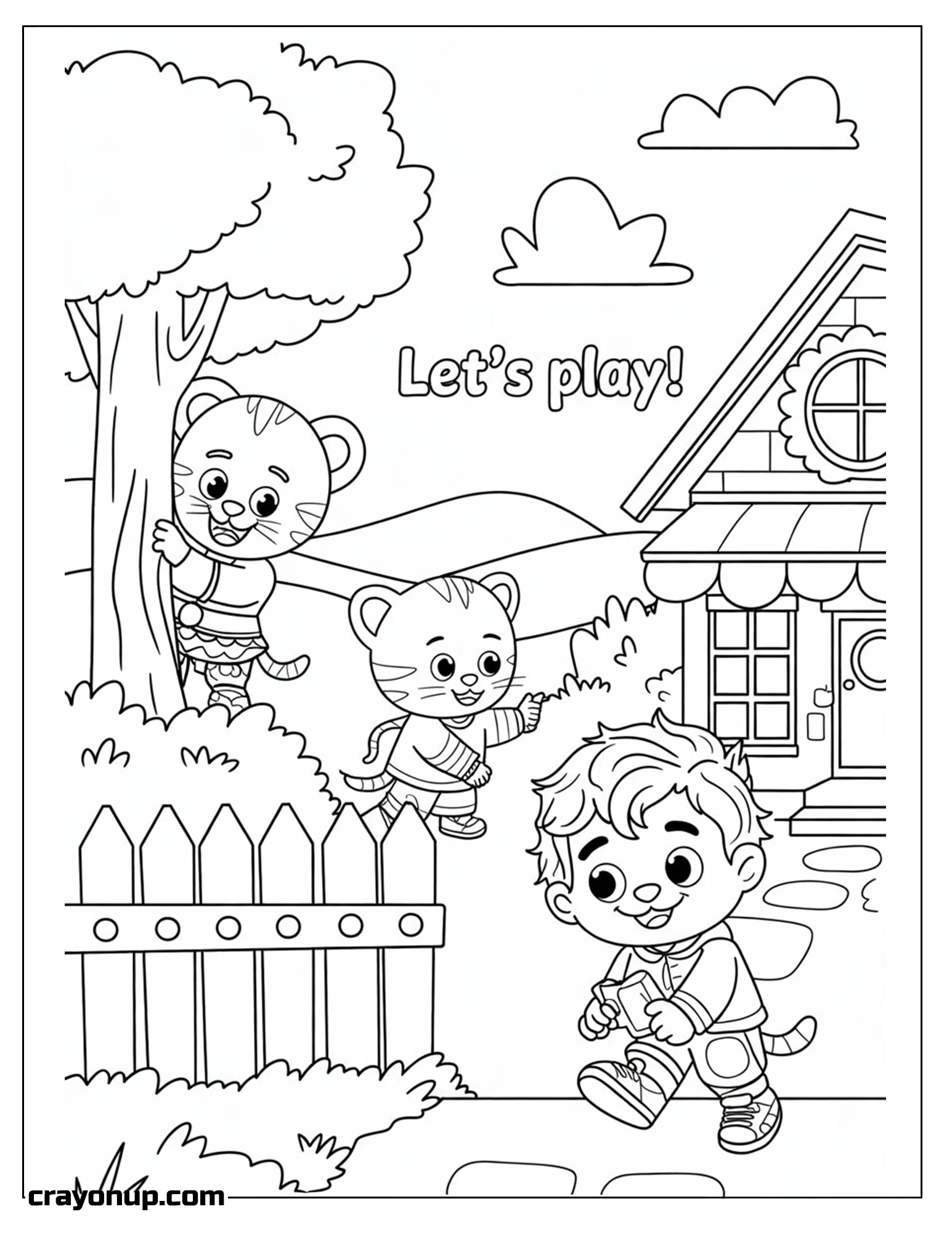 Coloring Page of Adorable Daniel Tiger Coloring Page for Kids