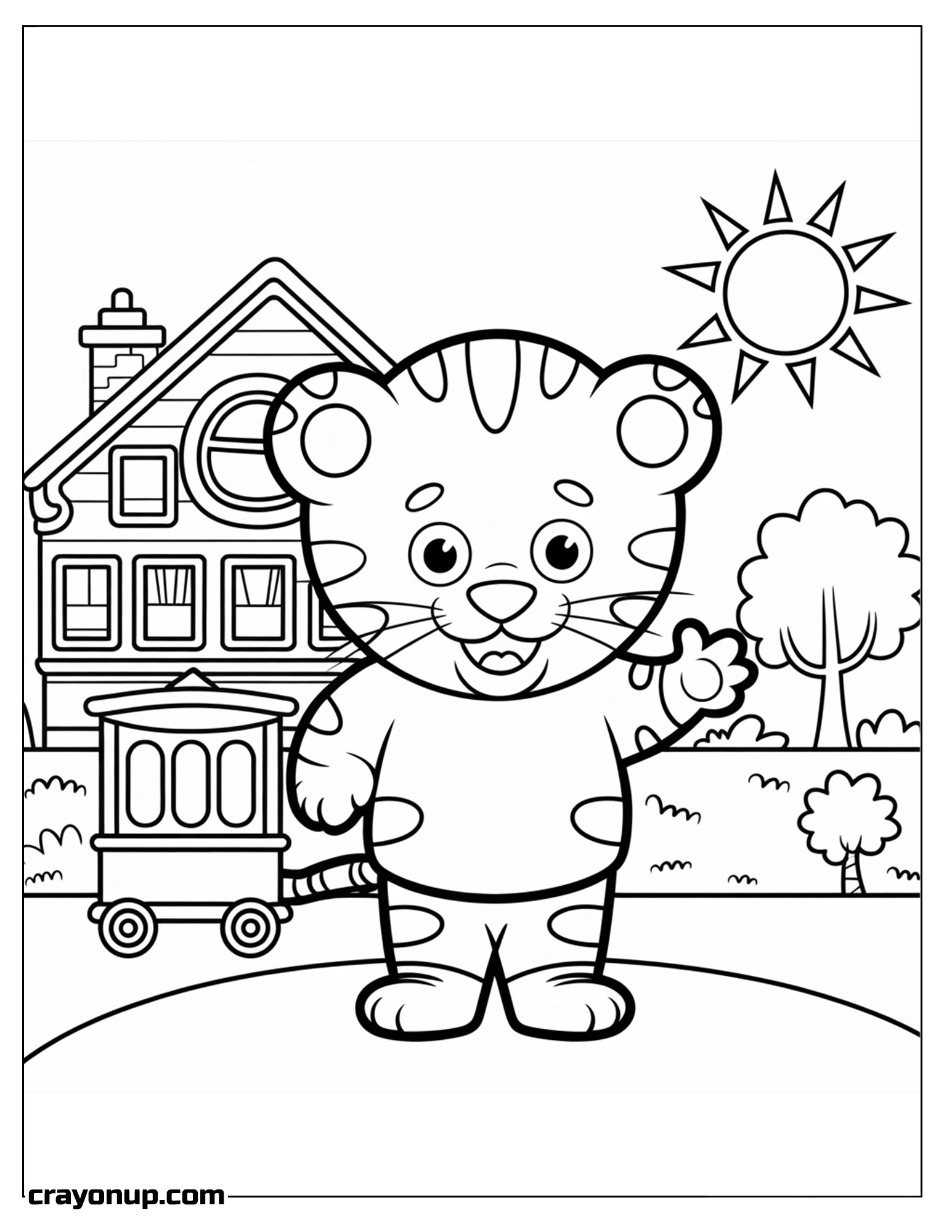 Coloring Page of Adorable Daniel Tiger Coloring Sheet Free