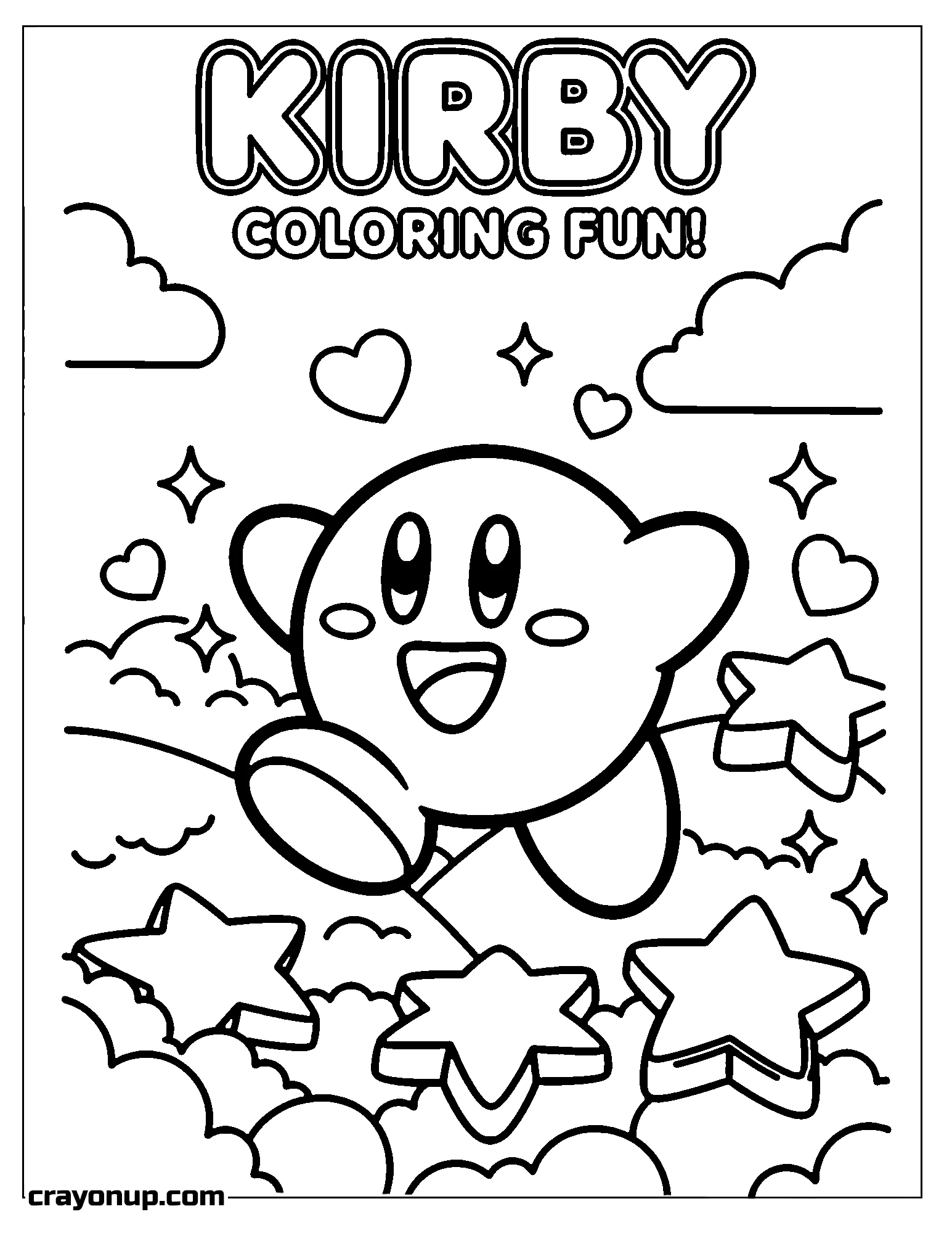 Coloring Page of Adorable Kirby Coloring Page for Kids