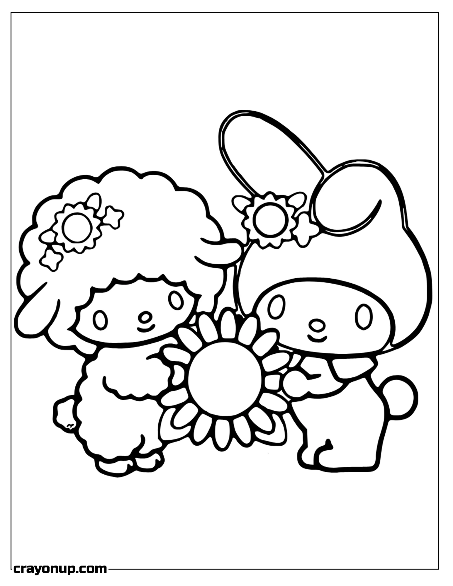 Coloring Page of Adorable My Melody Coloring Sheet for Children