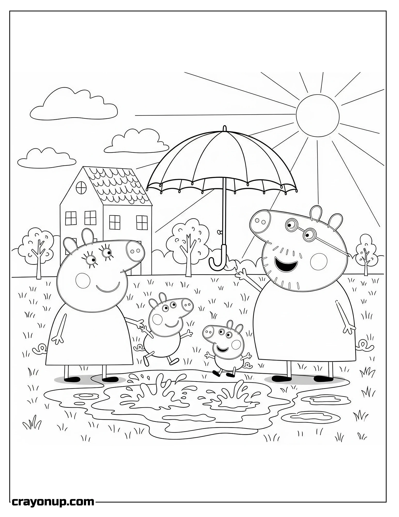 Coloring Page of Adorable Peppa Pig Coloring Sheet Free