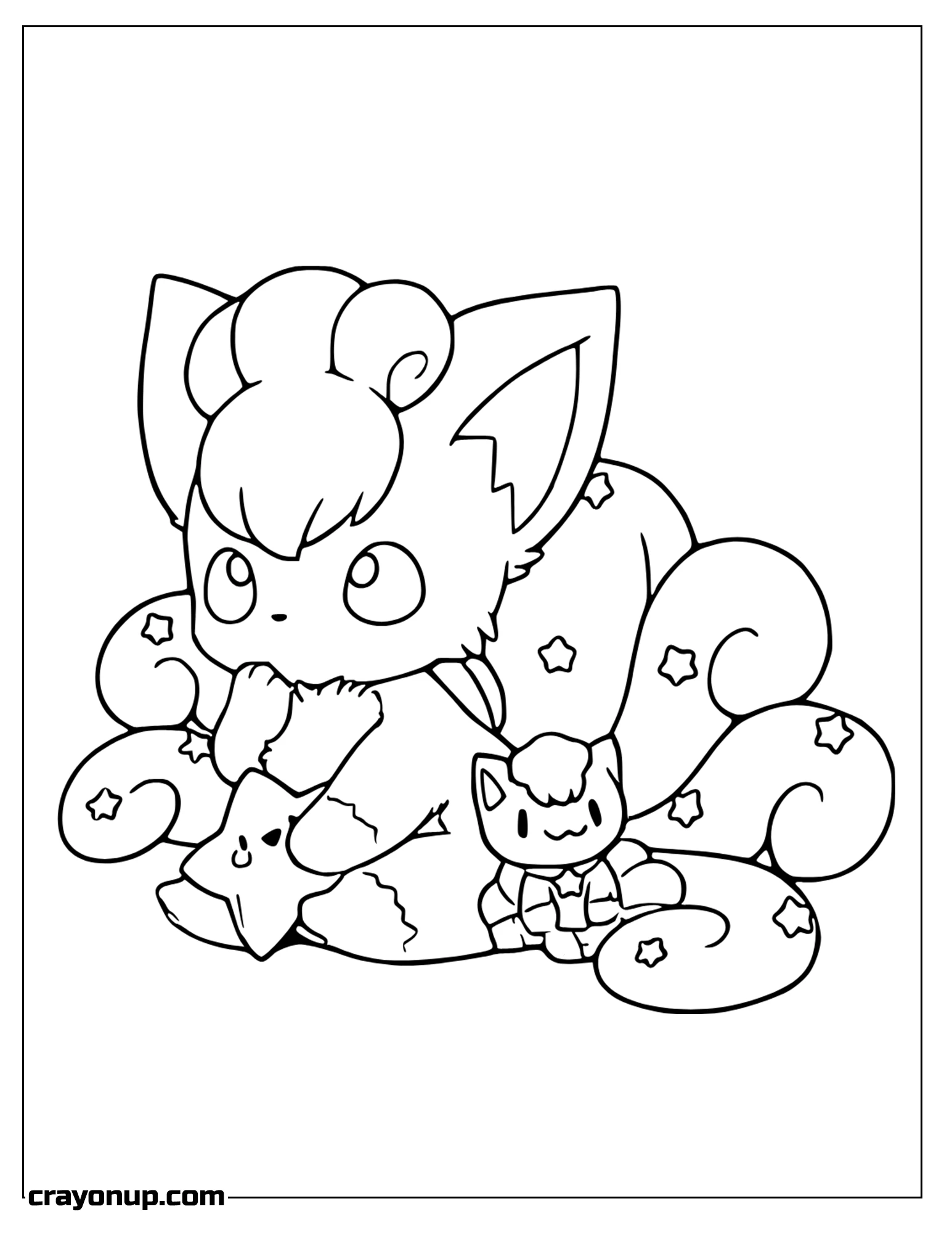 Coloring Page of Adorable Vulpix Coloring Page for Kids