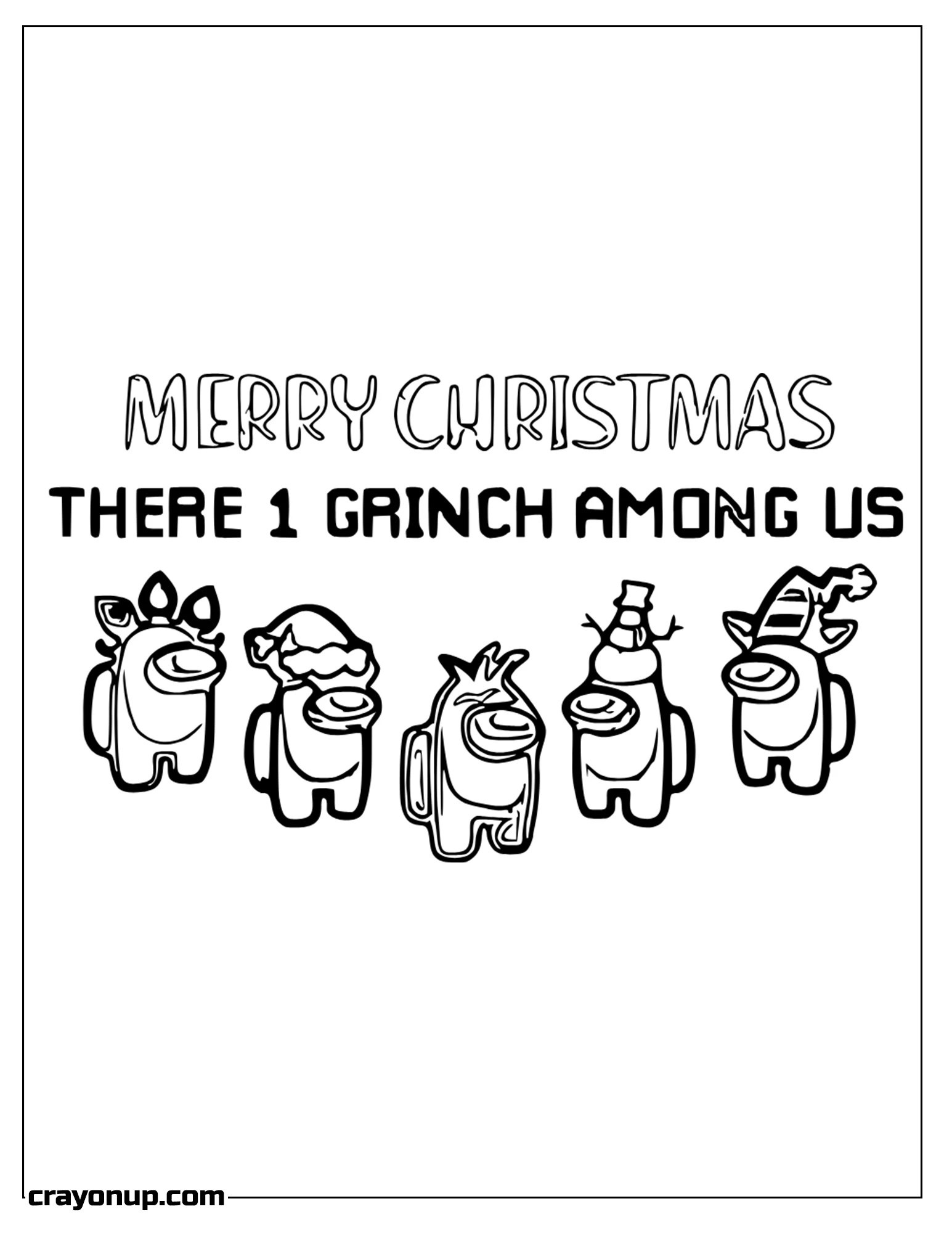 omyy Coloring Page of Among Us Characters with Christmas Clothes