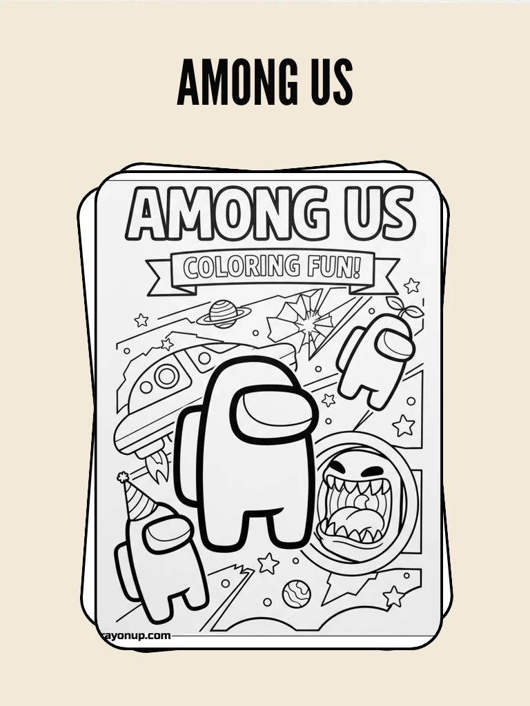 Among Us Coloring Page Featured Image