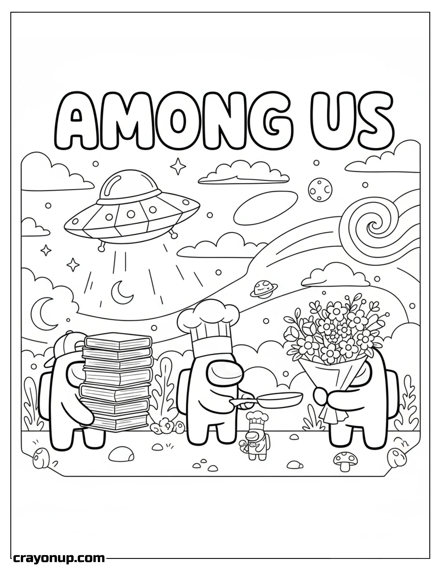Coloring Page of Among Us Coloring Page – Simple & Fun