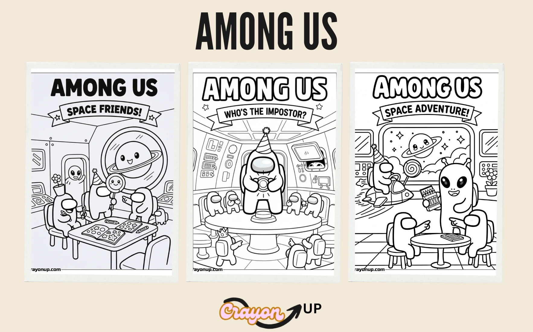 Among Us Coloring Pages Featured Image