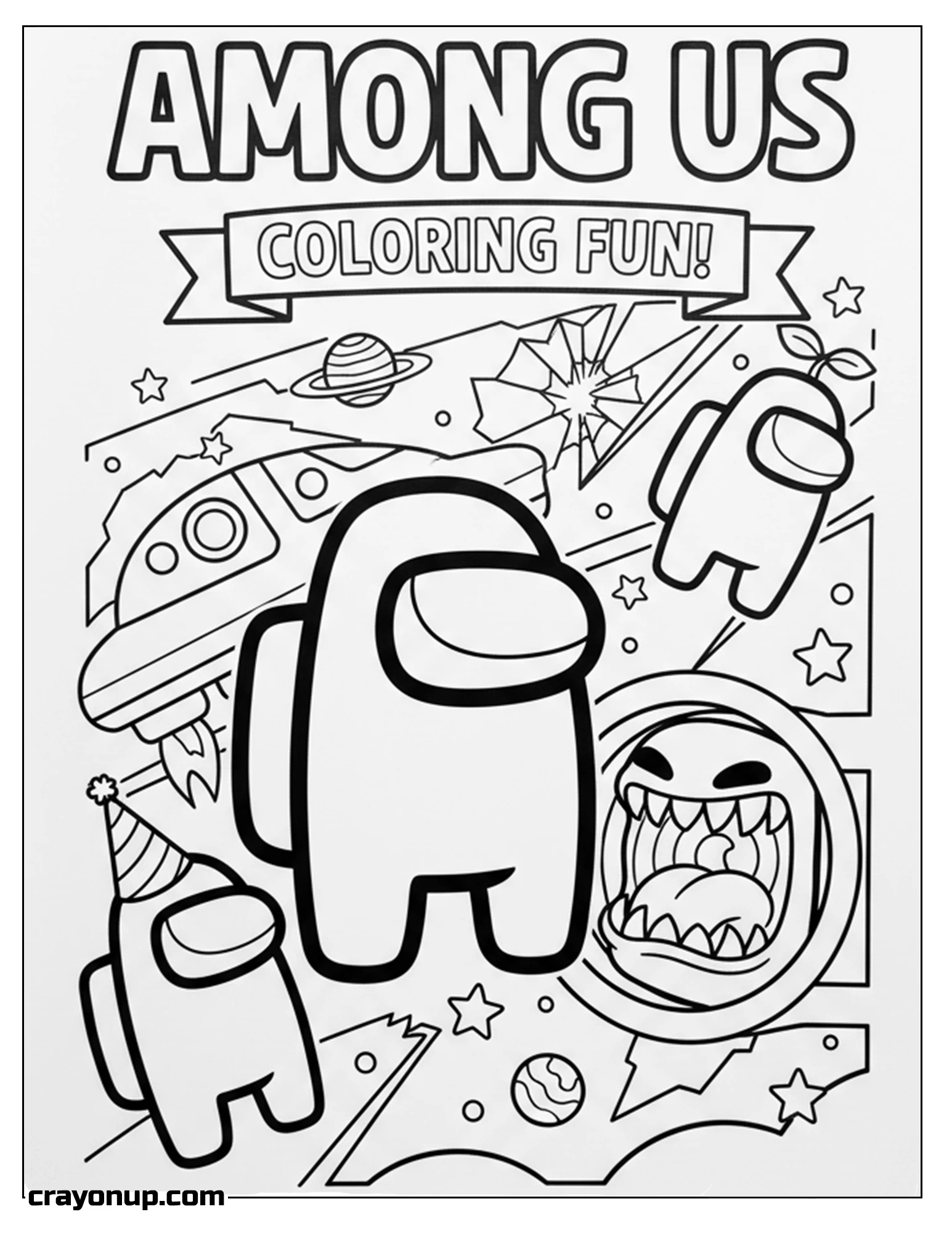 Coloring Page of Among Us Cute Coloring Page to Print