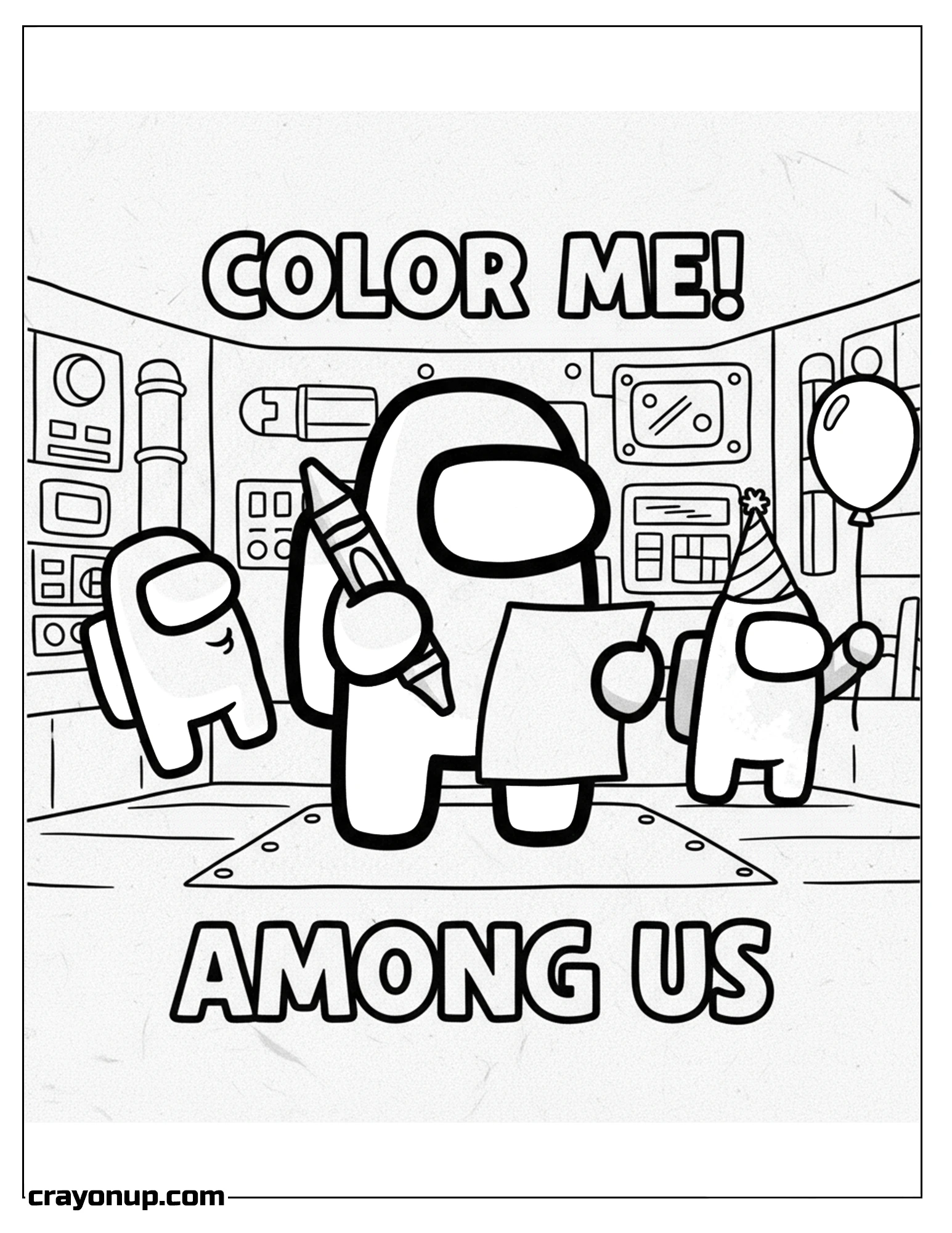 Coloring Page of Among Us Cute Coloring Sheet to Print