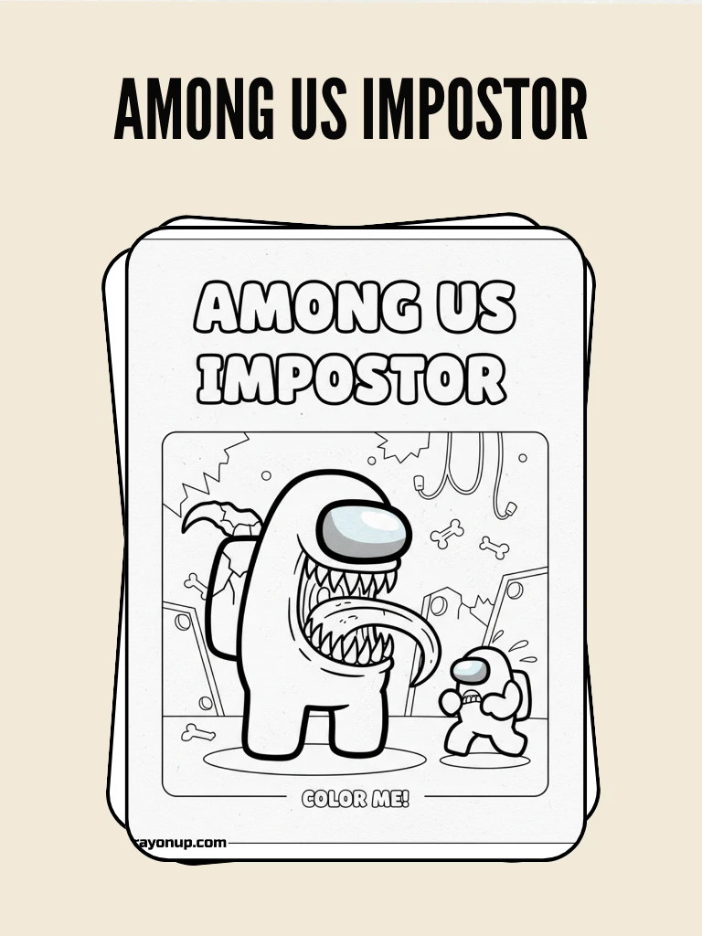 AMONG US IMPOSTOR coloring page Featured Image