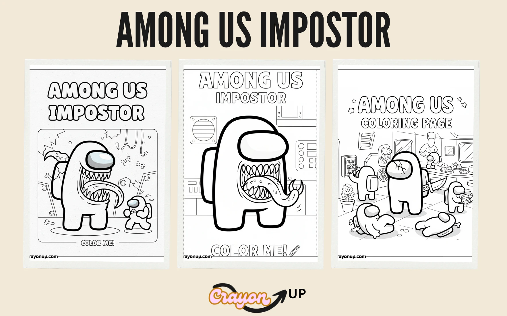 AMONG US IMPOSTOR coloring pages Featured Image