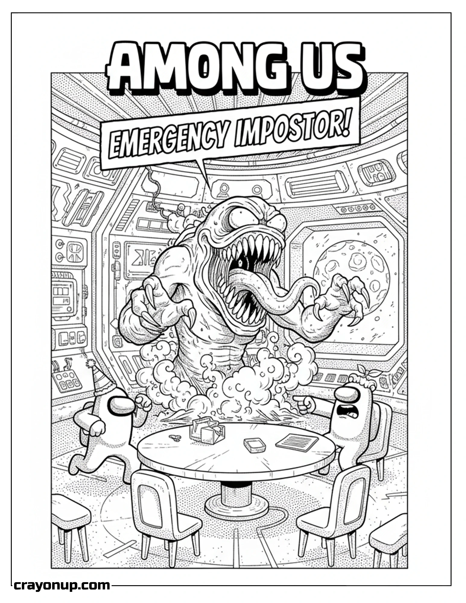 Coloring Page of Among Us Impostor Cute Coloring Page to Print