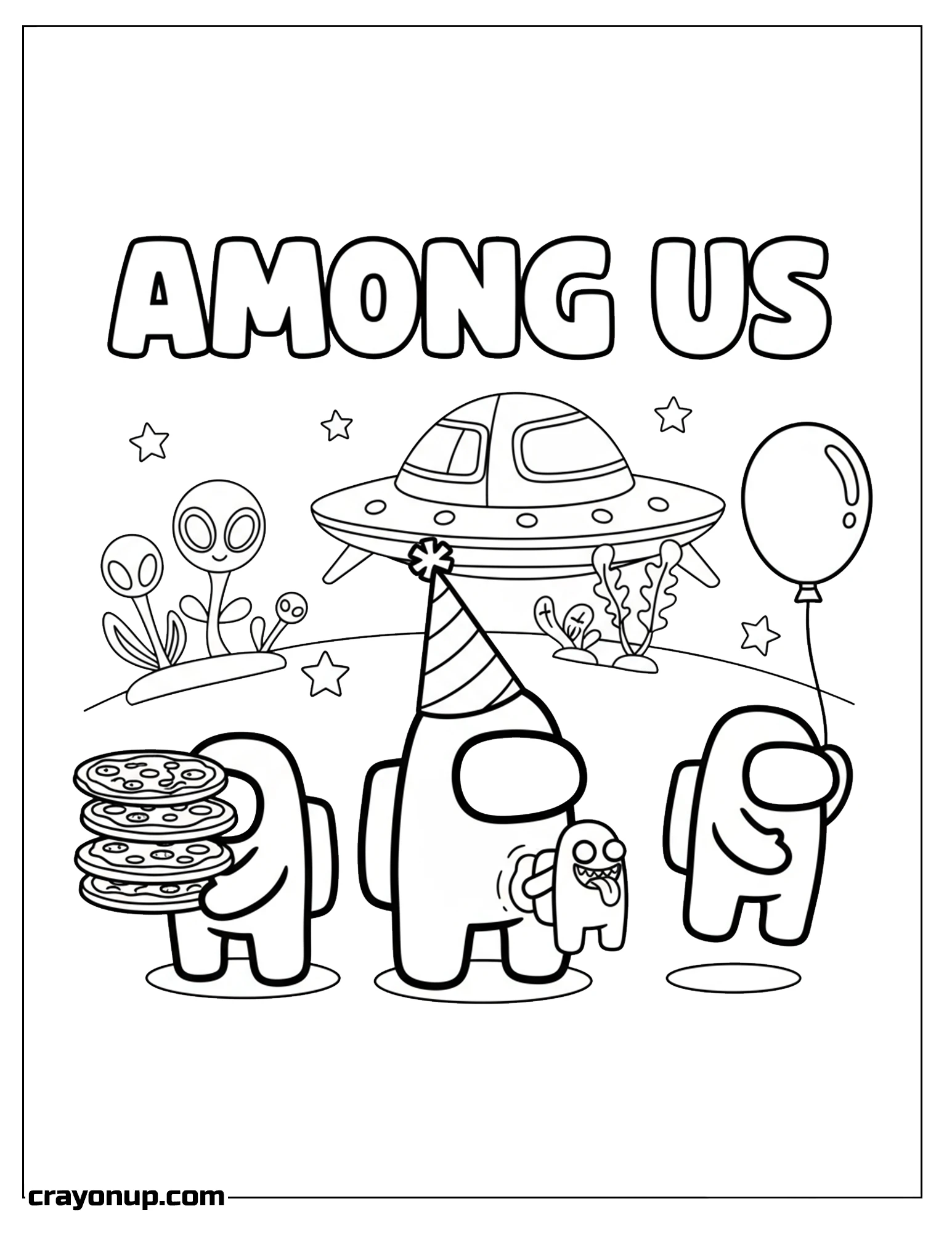 Coloring Page of Among Us Simple Coloring Sheet to Color