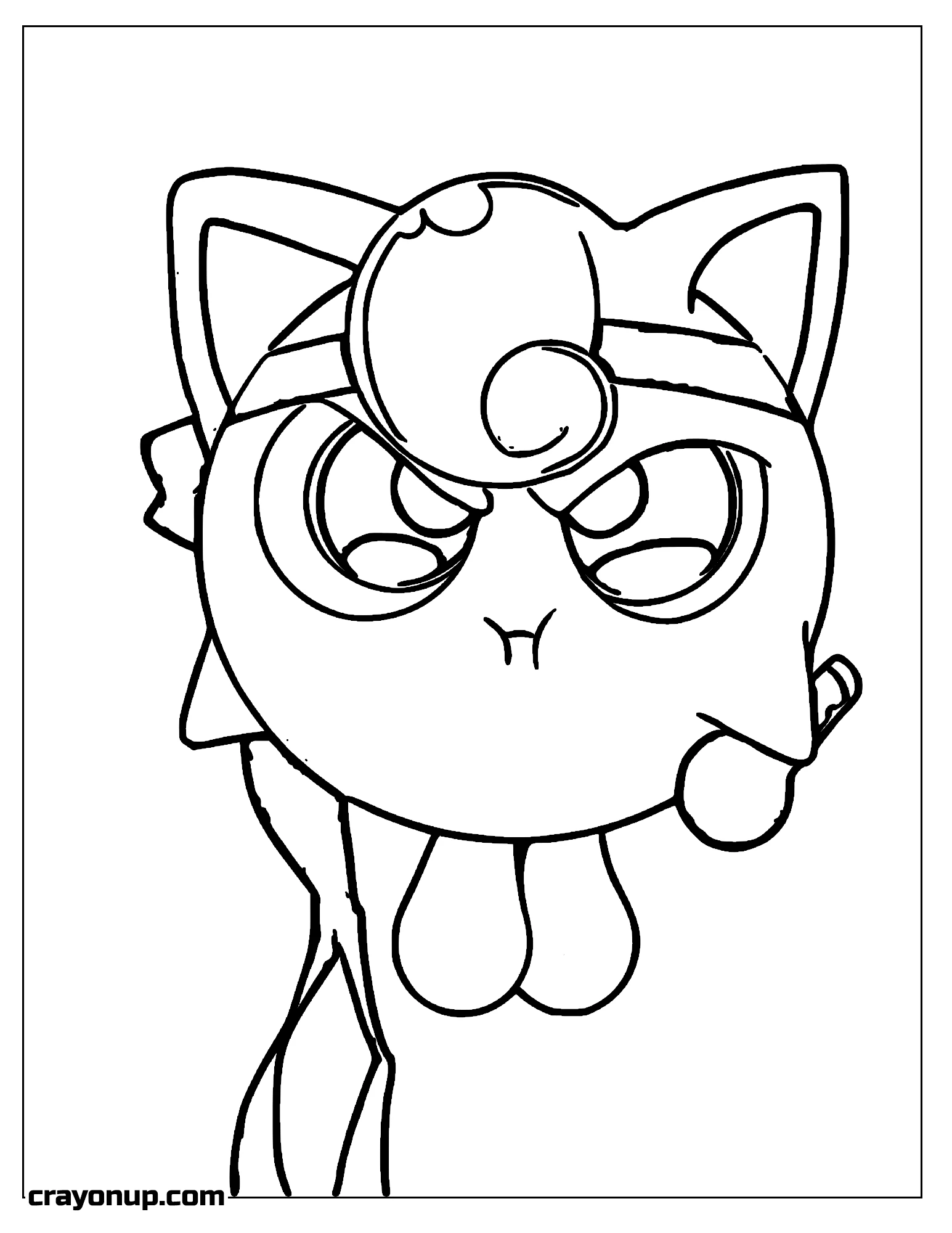 Coloring Page of Angry Jigglypuff Coloring Sheet