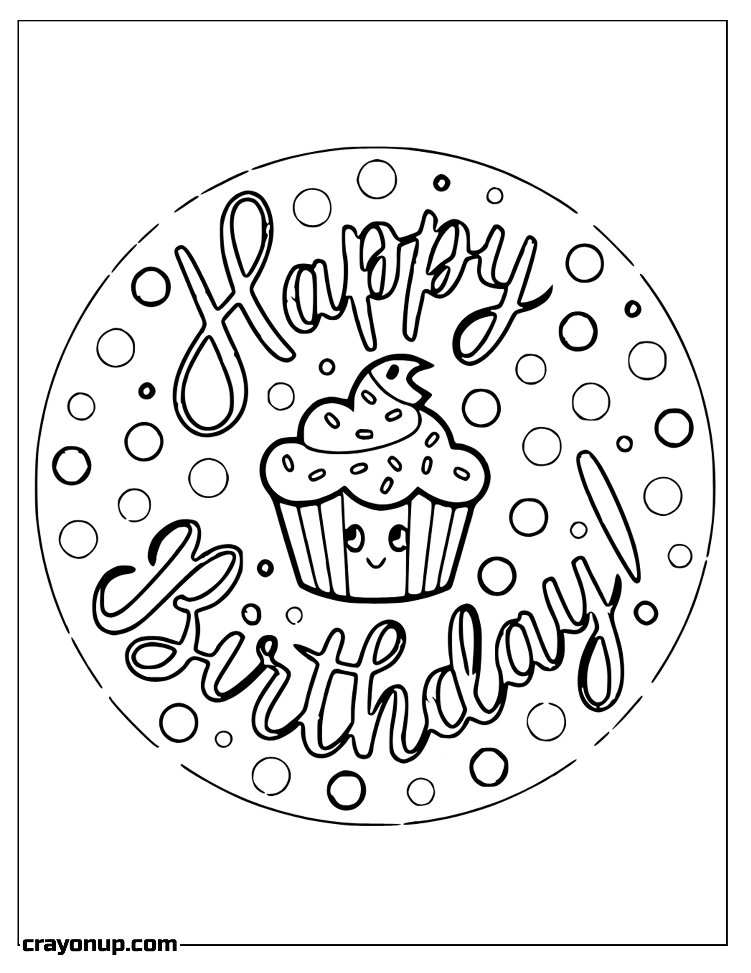 Coloring Page of Birthday Card Coloring Sheet