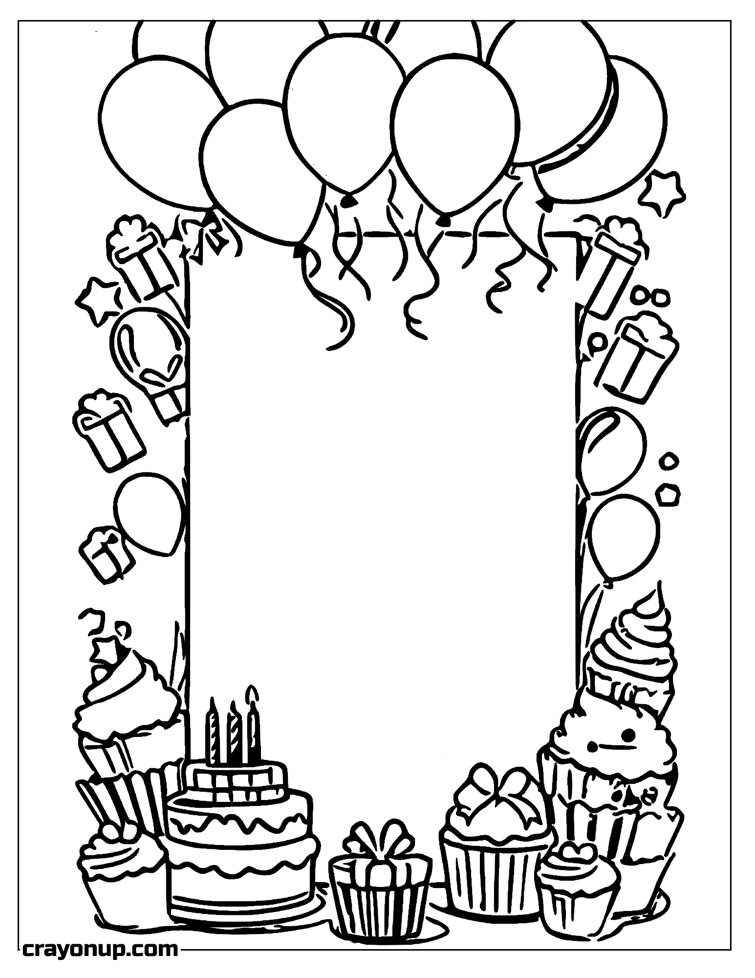 Coloring Page of Birthday Celebration Card Coloring Pages