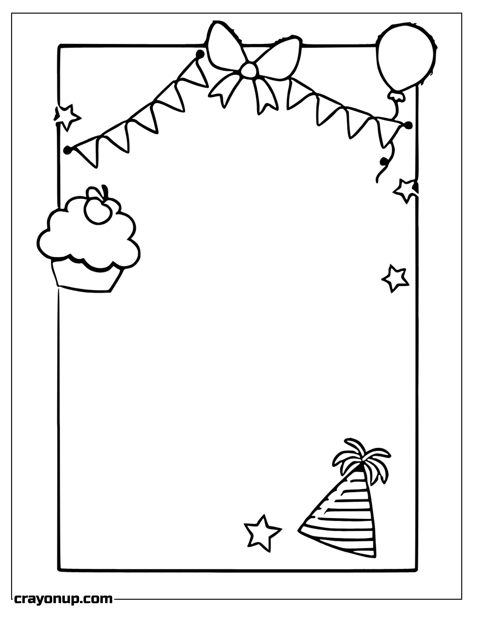 Coloring Page of Birthday Celebration Card Coloring Sheet