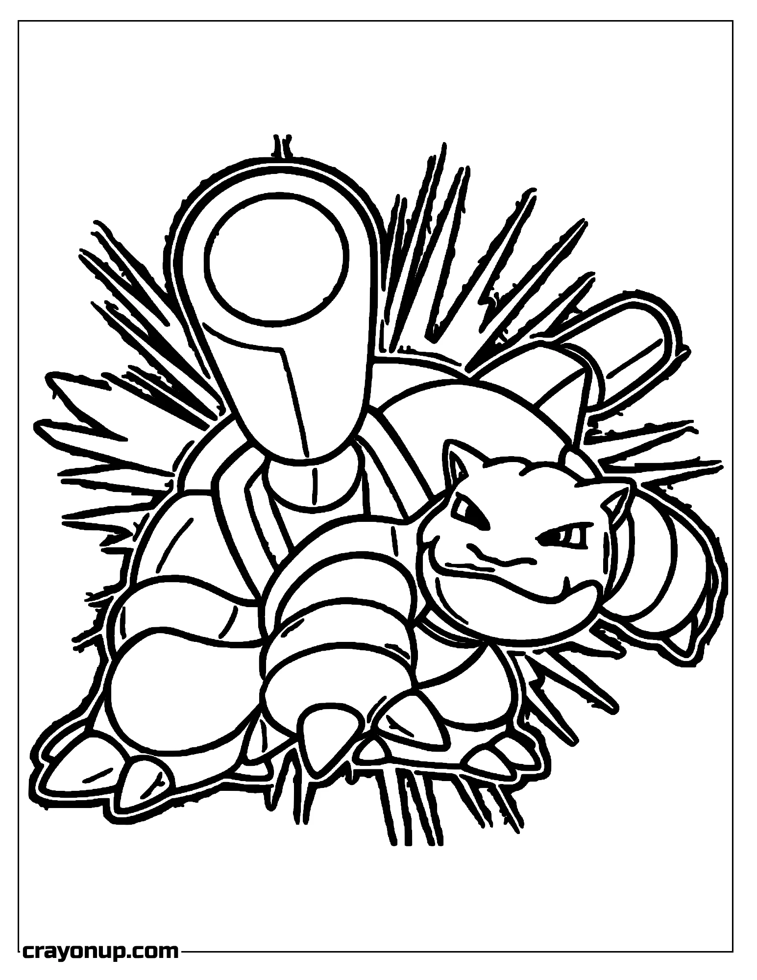  Coloring Page of blastoise Character Printable Coloring Sheet