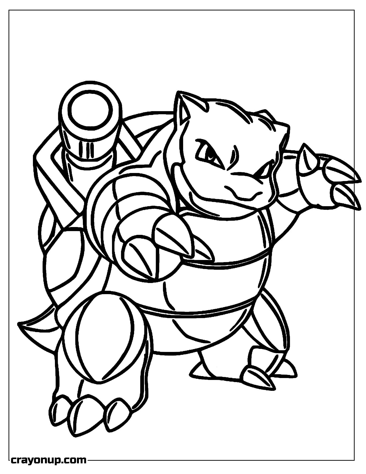  Coloring Page of blastoise Pokemon Character to Color