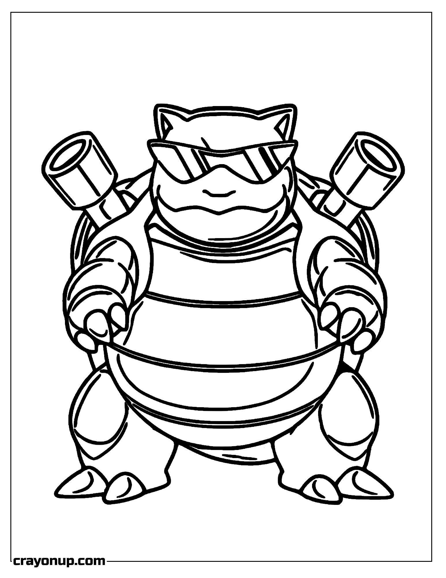  Coloring Page of blastoise Pokemon Character Wearing Sunglasses to Coloring Sheet