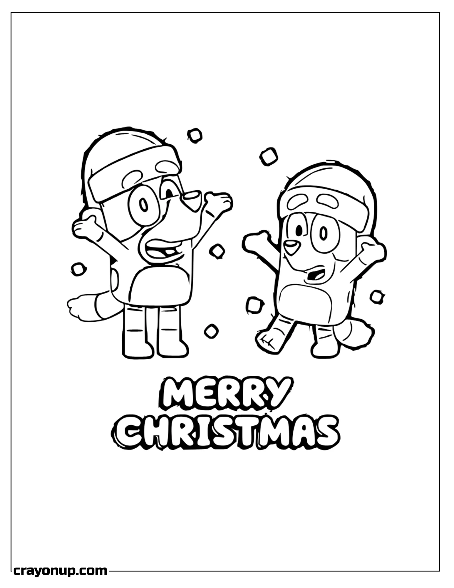 omyy Coloring Page of Bluey Characters Bandit and Chilli Heele