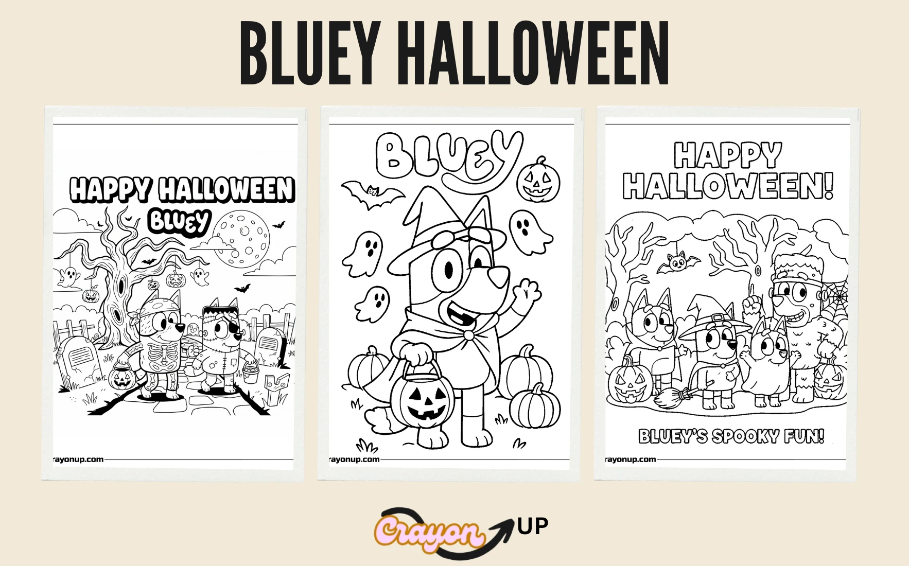 Bluey Halloween Coloring Pages Featured Image