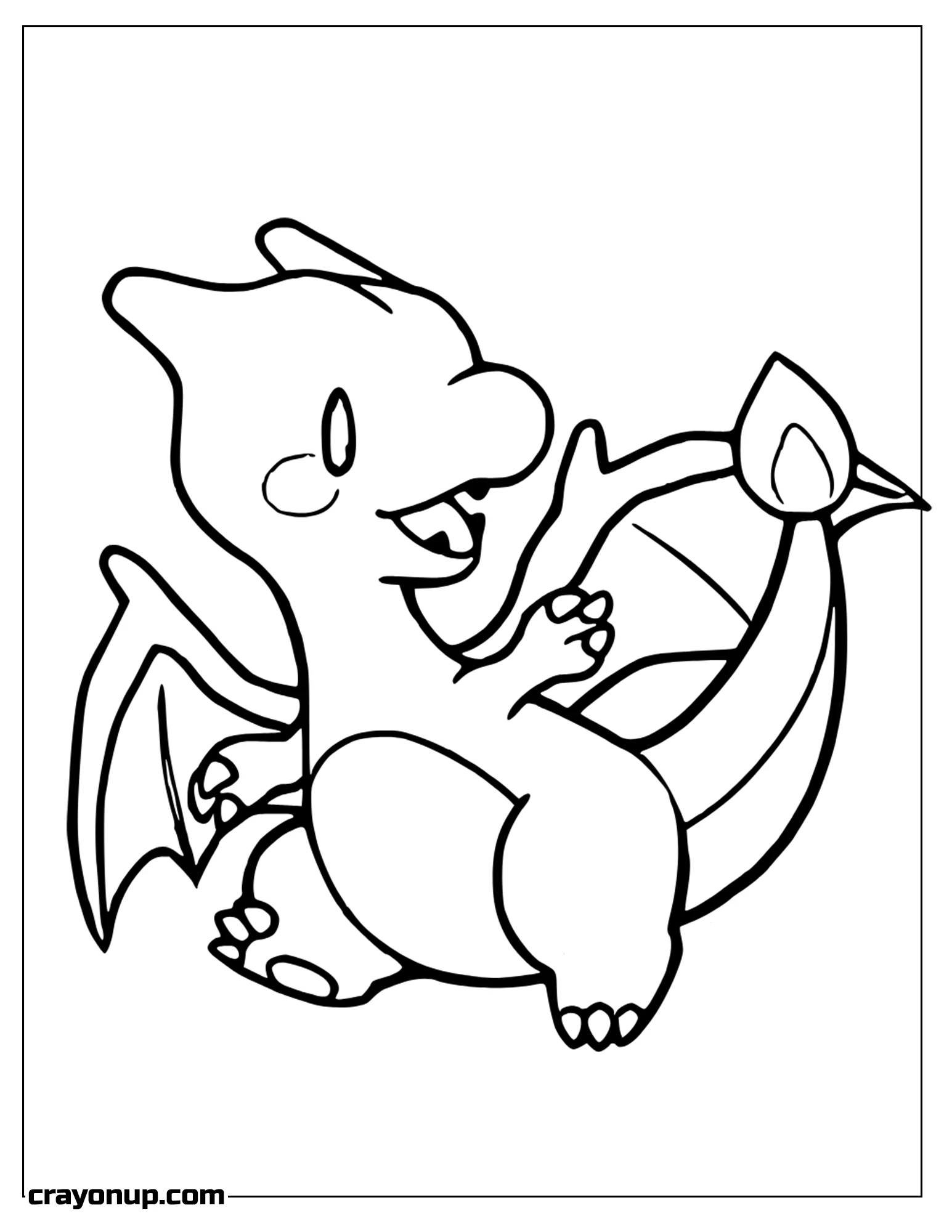 Coloring Page of Charizard Kawaii Coloring Page to Print