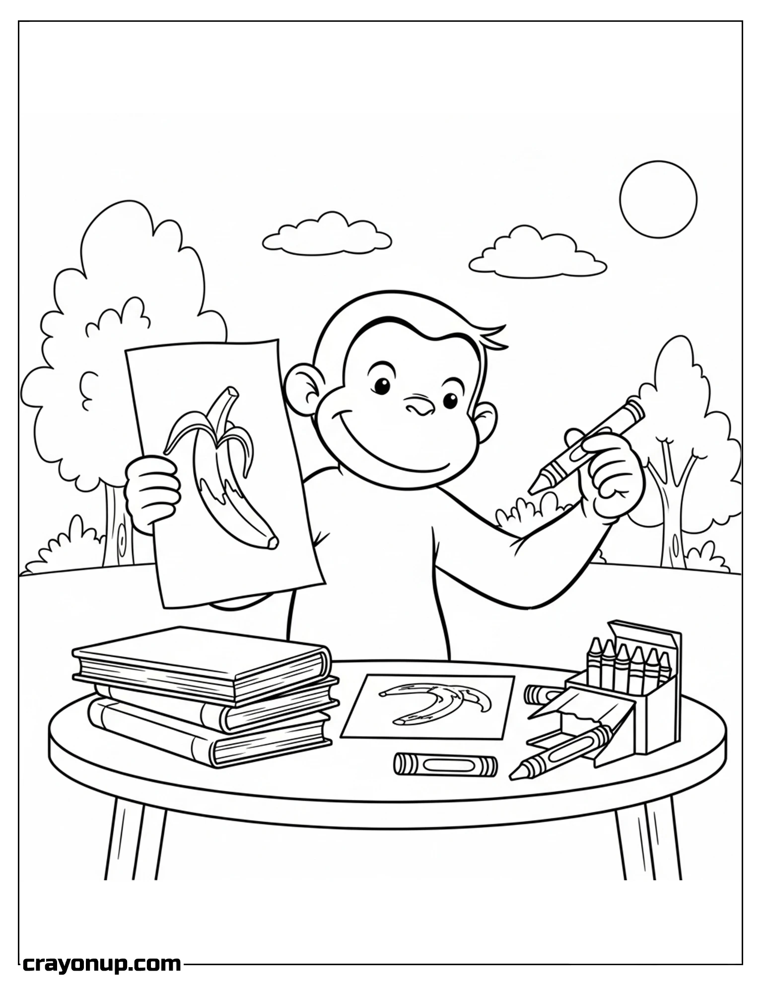 Coloring Page of Curious George Coloring Page – Adorable & Fun