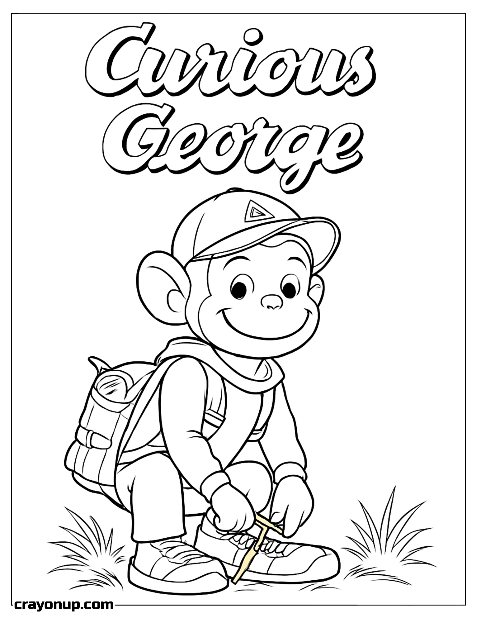 Coloring Page of Curious George Coloring Page – Simple & Fun