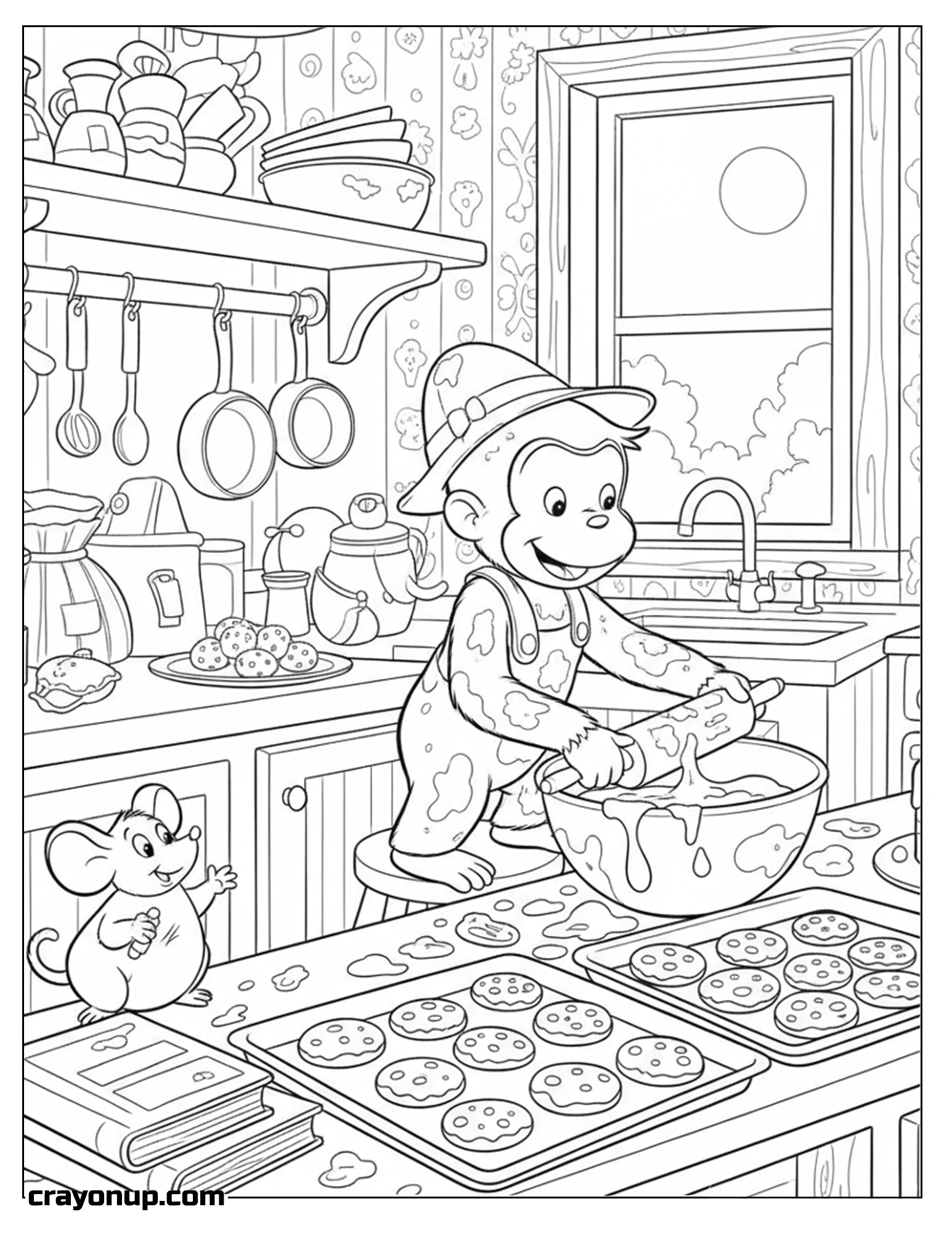 Coloring Page of Curious George Cute Coloring Page to Print