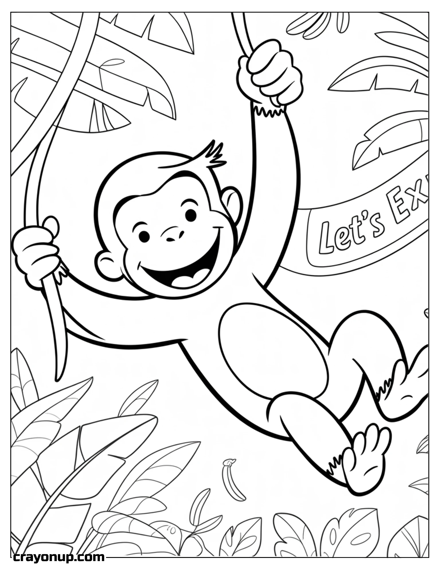 Coloring Page of Curious George Cute Coloring Sheet to Print