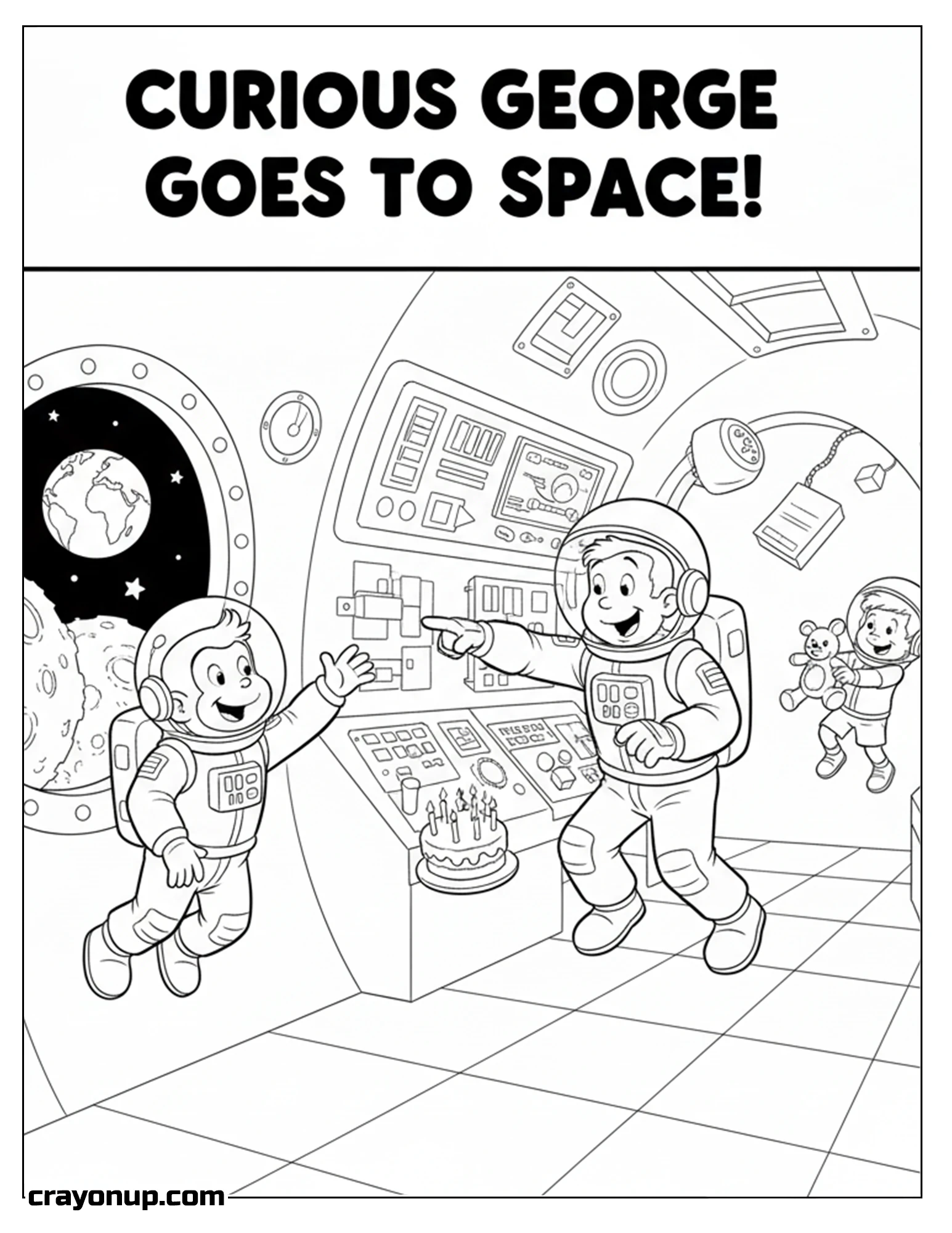 Coloring Page of Curious George Simple Coloring Sheet to Color