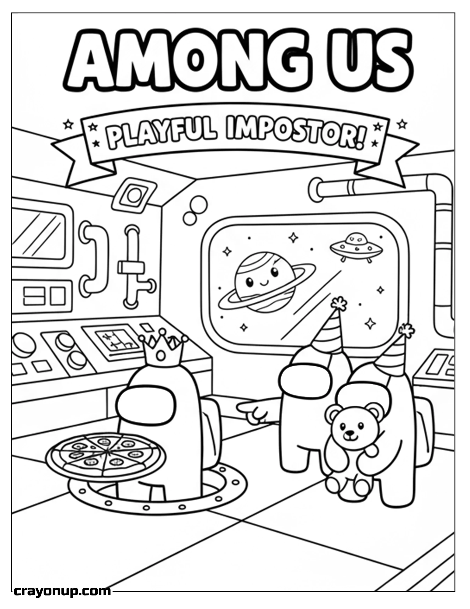Coloring Page of Cute Among Us Coloring Page to Color