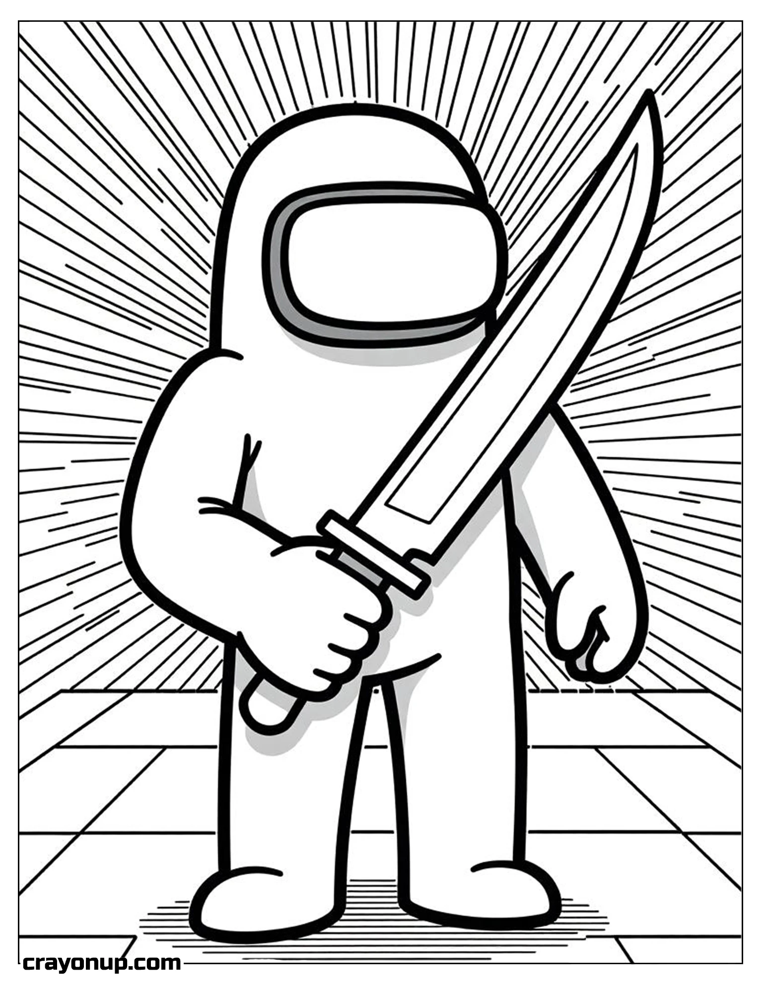 Coloring Page of Cute Among Us Impostor Coloring Page Printable