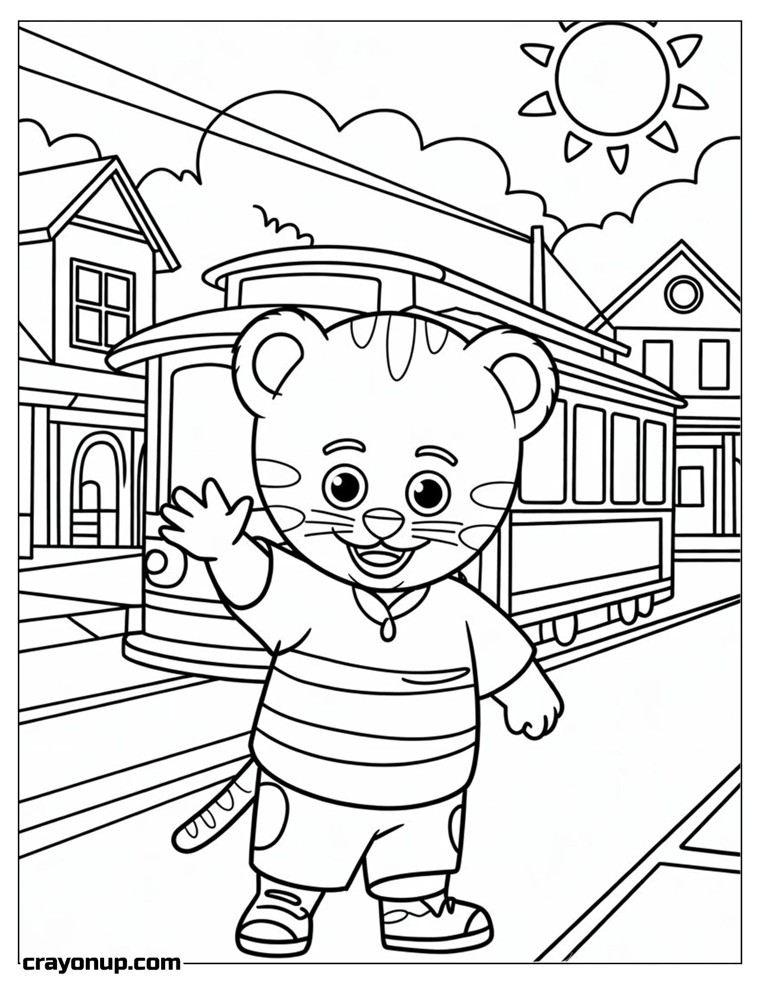 Coloring Page of Cute Daniel Tiger Printable Coloring Sheet