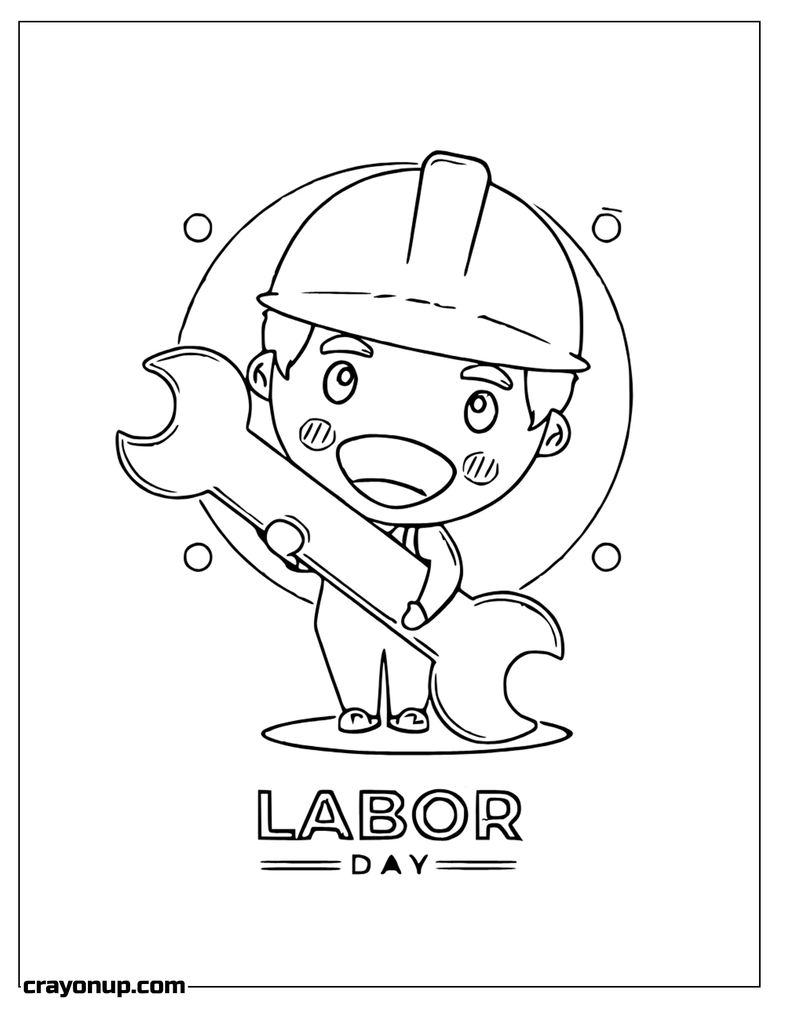  Coloring Page of Cute engineer celebrating labor day cartoon To Color