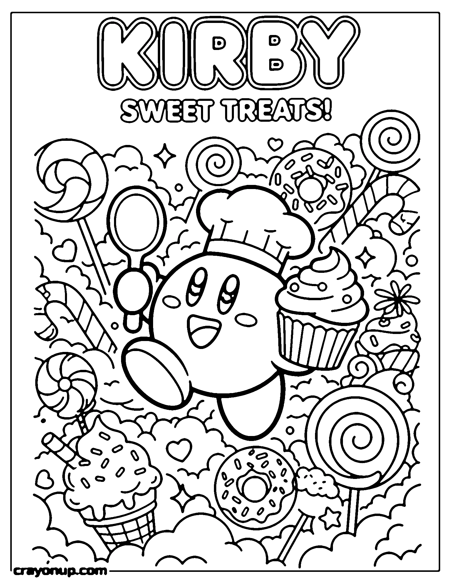 Coloring Page of Cute Kirby Coloring Page to Color