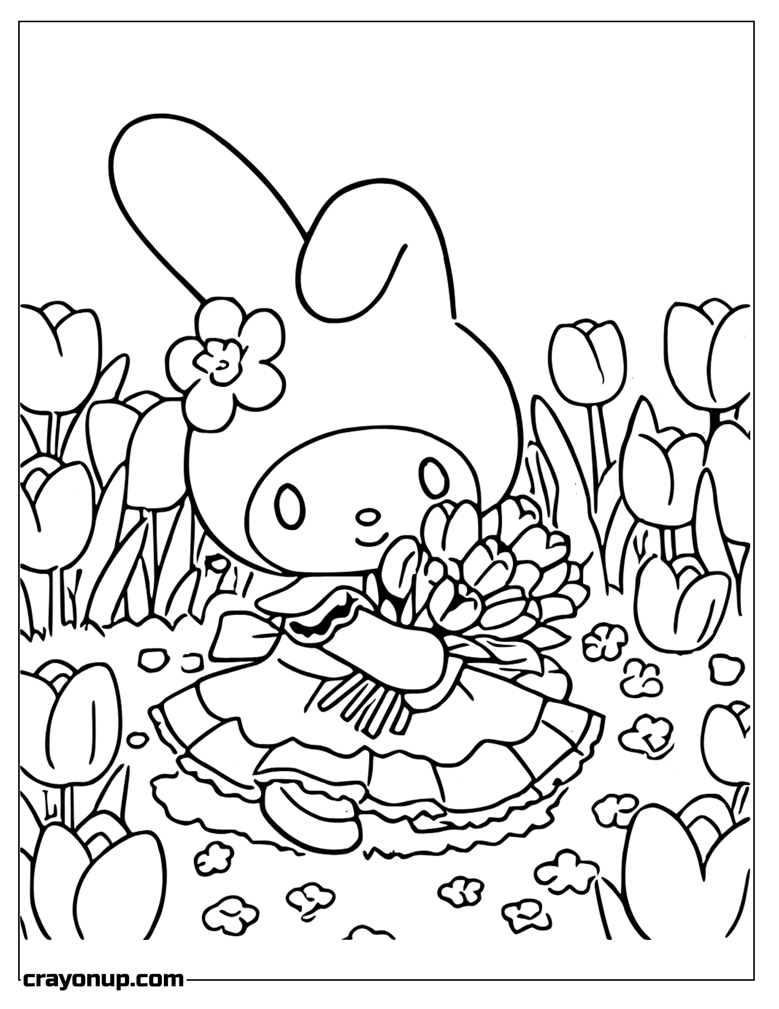 Coloring Page of Cute My Melody Coloring Page to Color