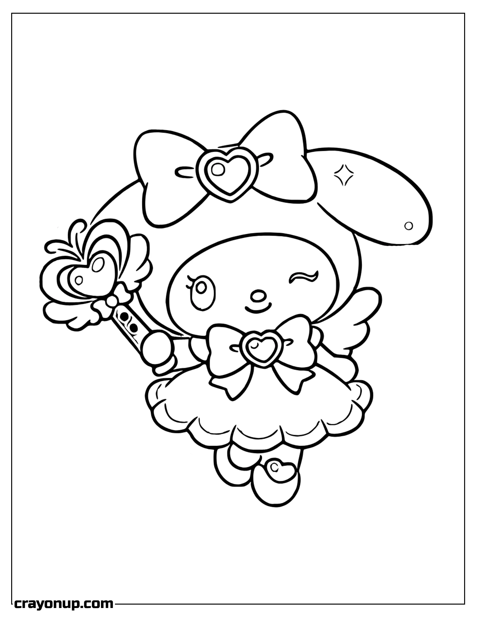 Coloring Page of Cute My Melody Coloring Sheet Free Printable
