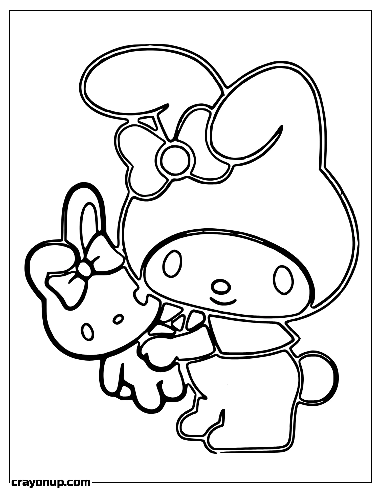 Coloring Page of Cute My Melody Printable Coloring Sheet