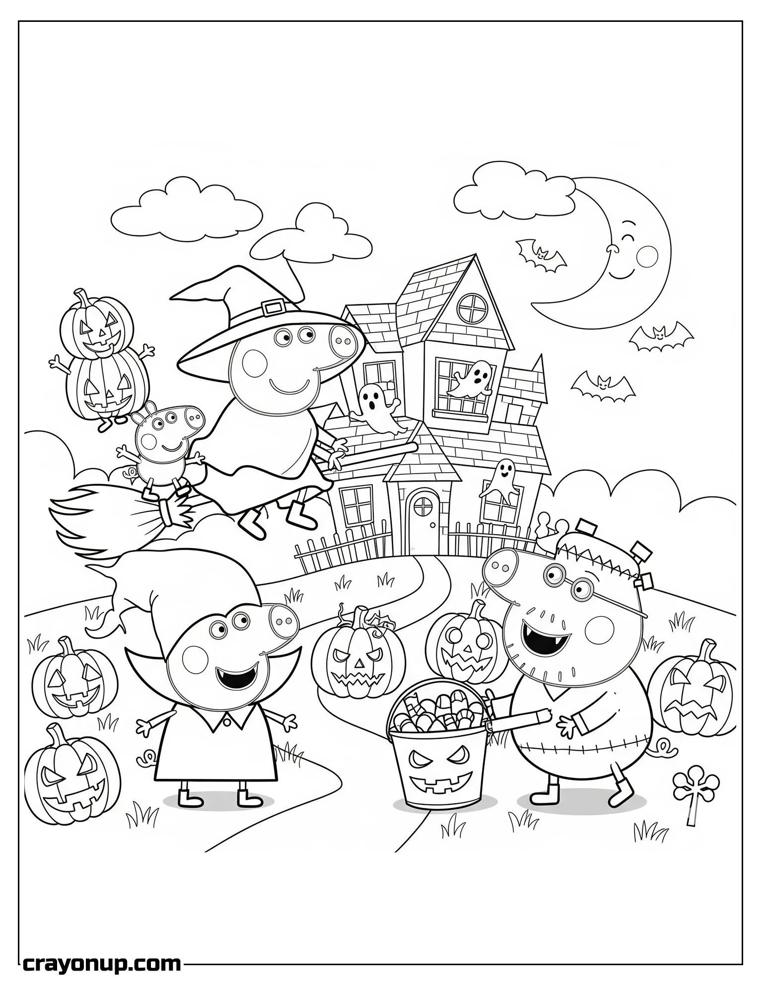 Coloring Page of Cute Peppa Pig Coloring Page to Color