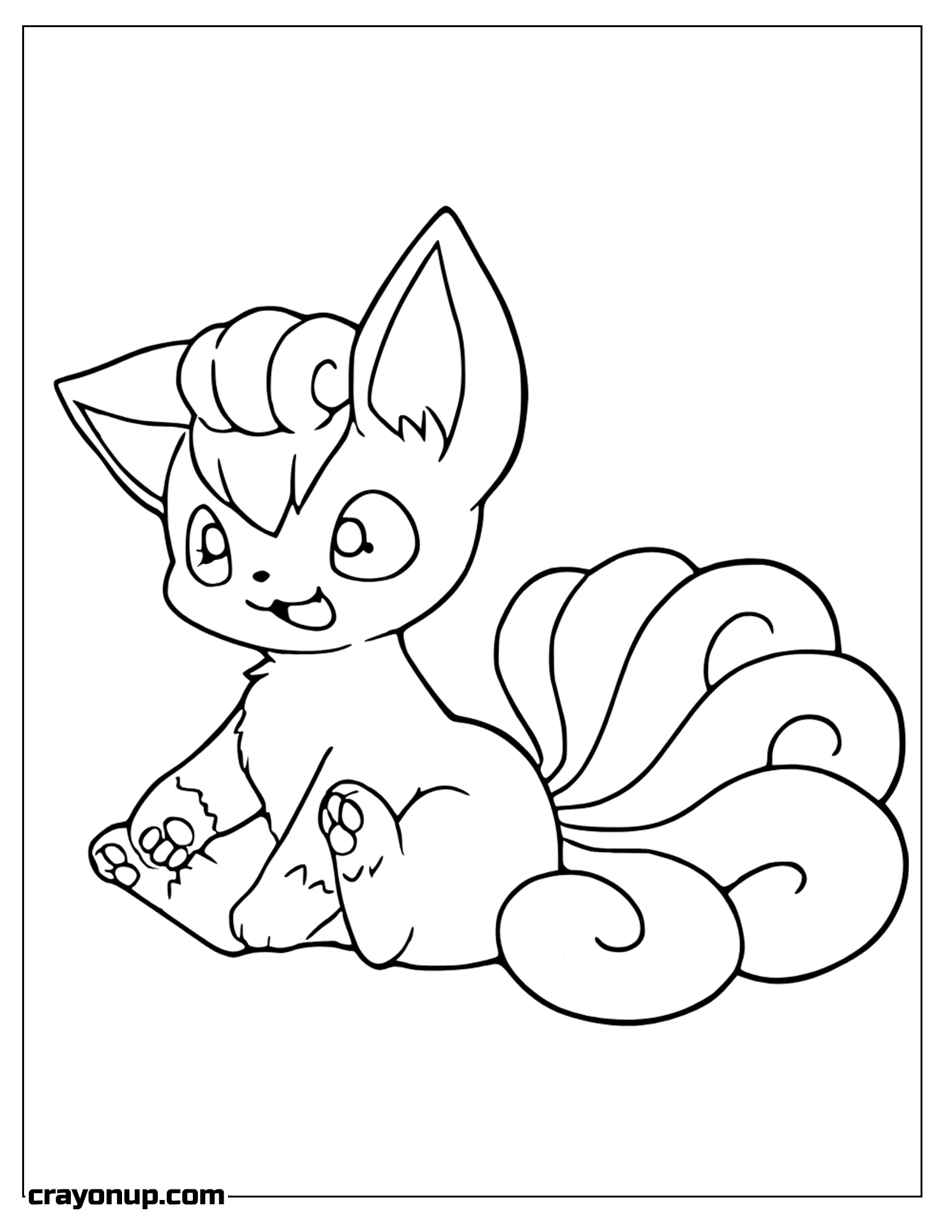Coloring Page of Cute Vulpix Coloring Page to Color