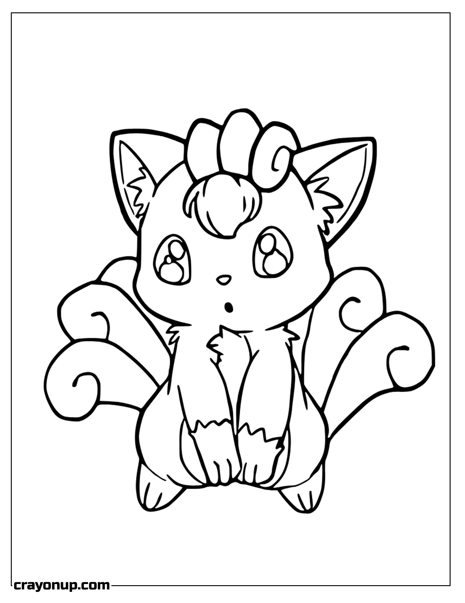 Coloring Page of Cute Vulpix Coloring Sheet Free Printable