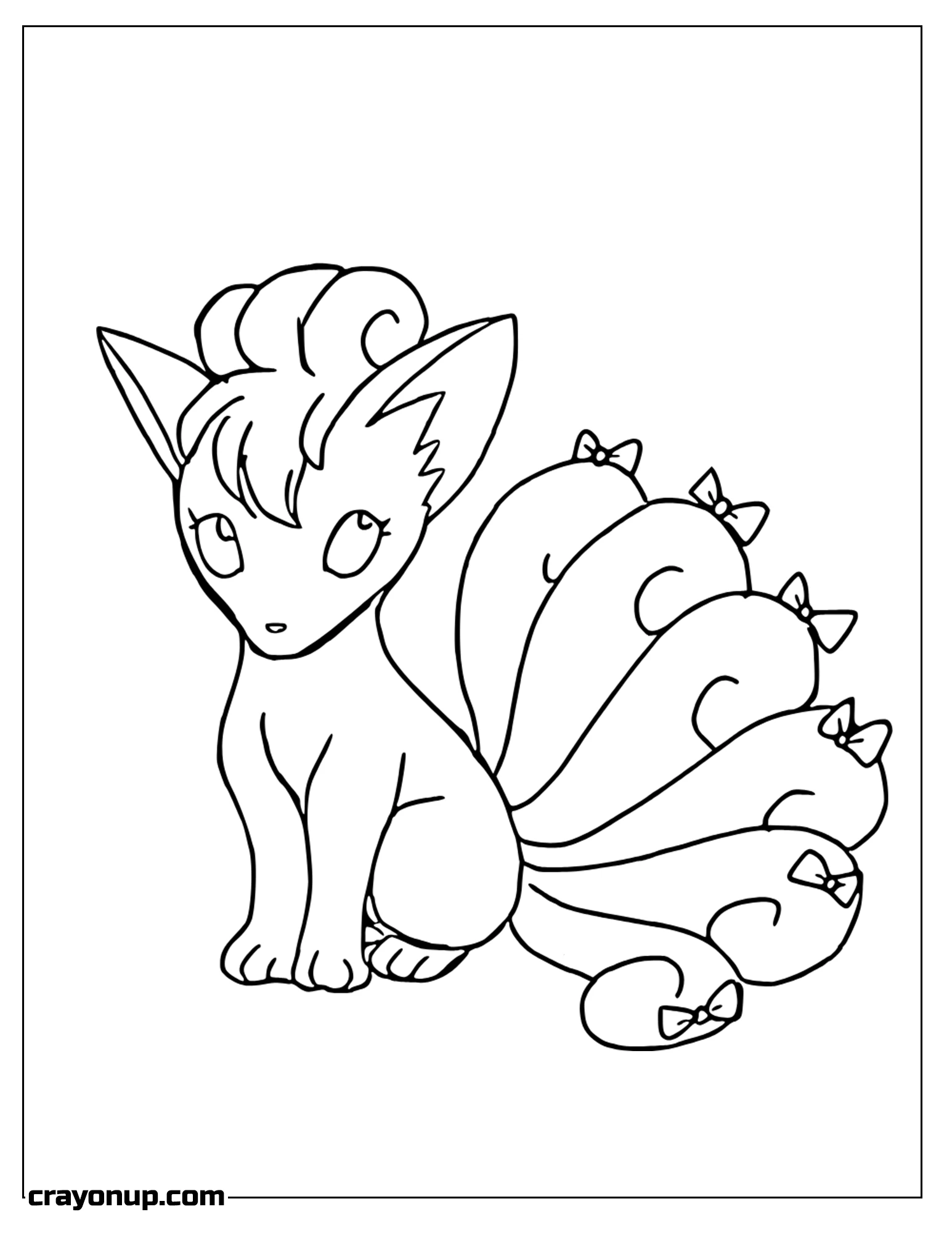 Coloring Page of Easy Adorable Vulpix Coloring Page