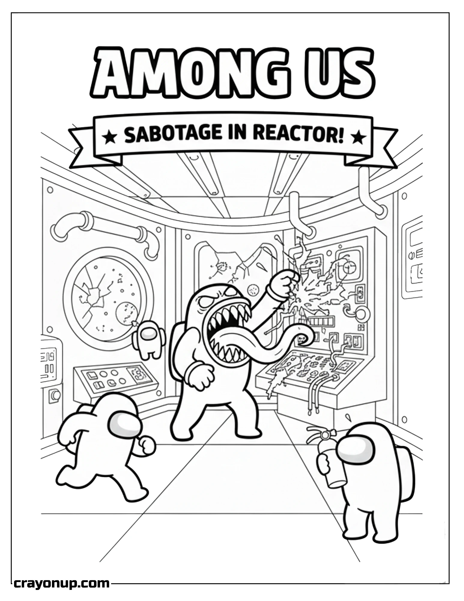 Coloring Page of Easy Among Us Impostor Coloring Page Printable Free