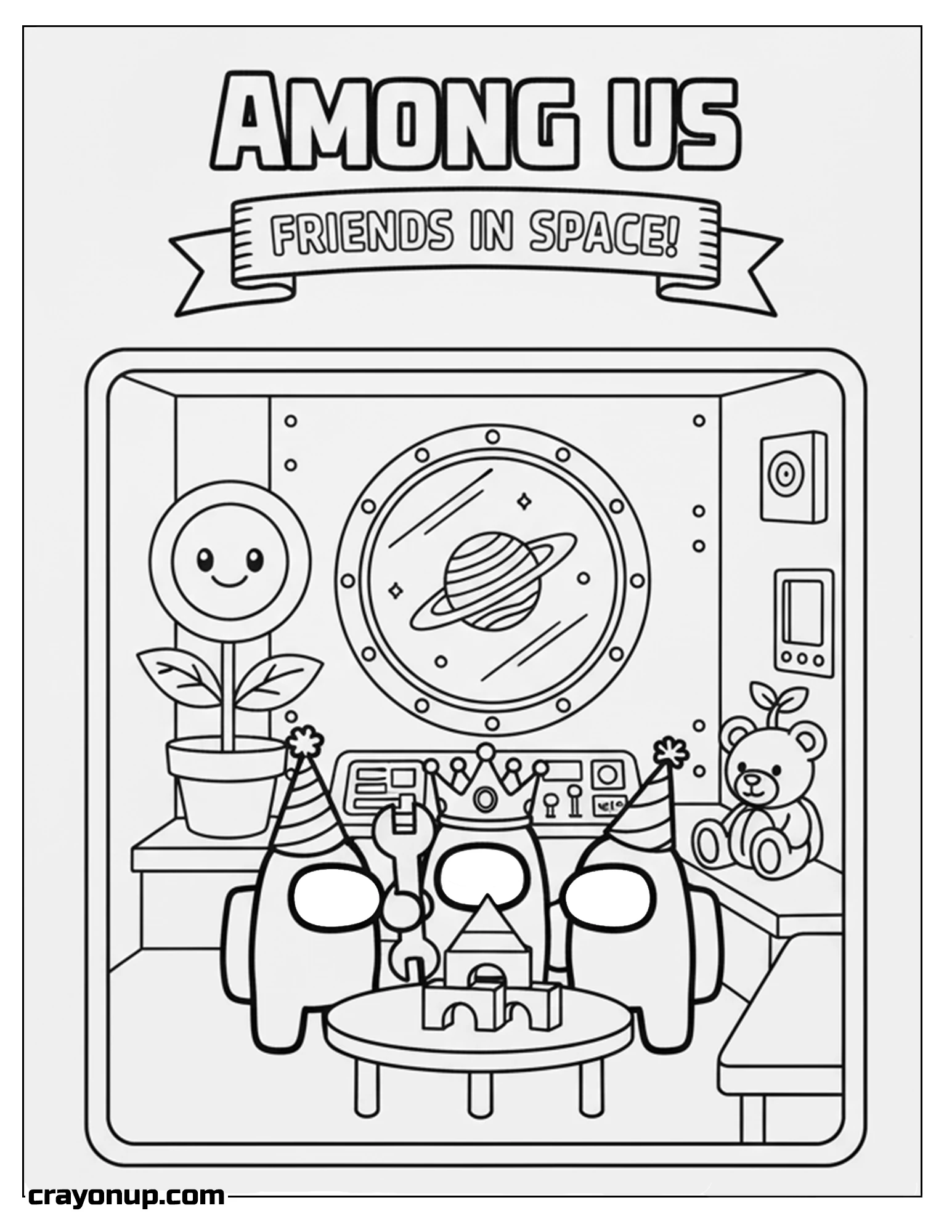 Coloring Page of Easy & Cute Among Us Coloring Page